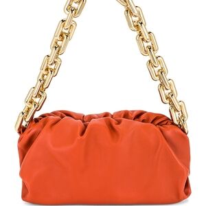 Bottega Veneta orange chain pouch bag
